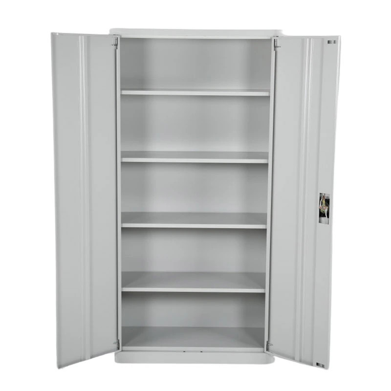 Armoire d'atelier grise ouverte