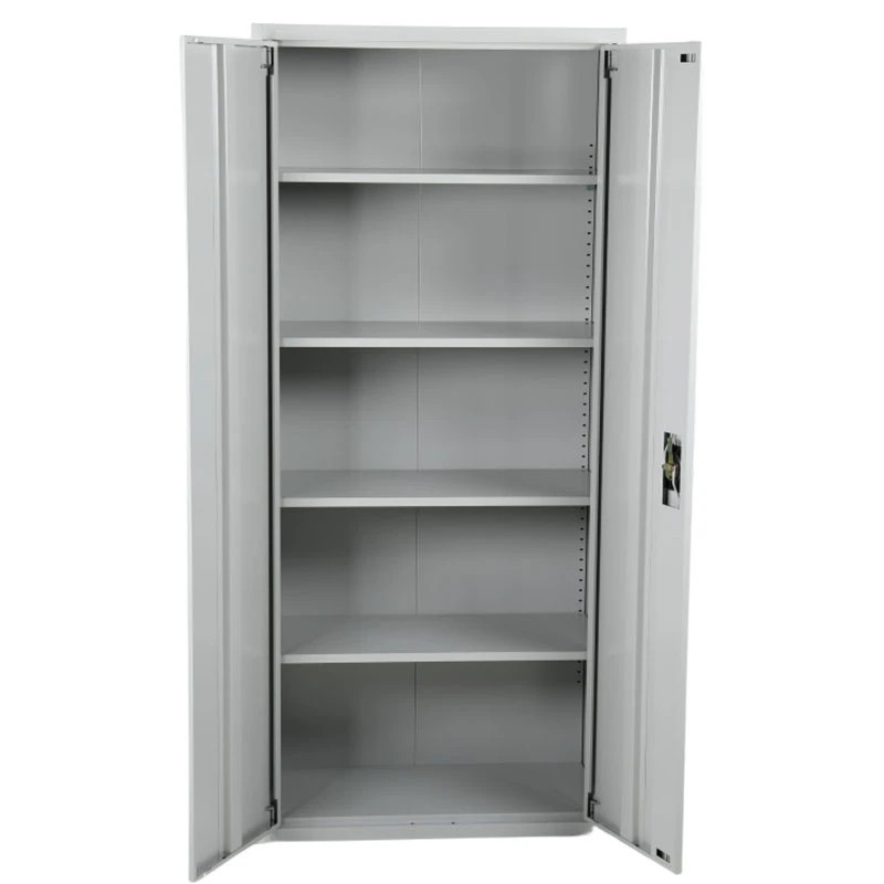 armoire de rangement ouverte grise