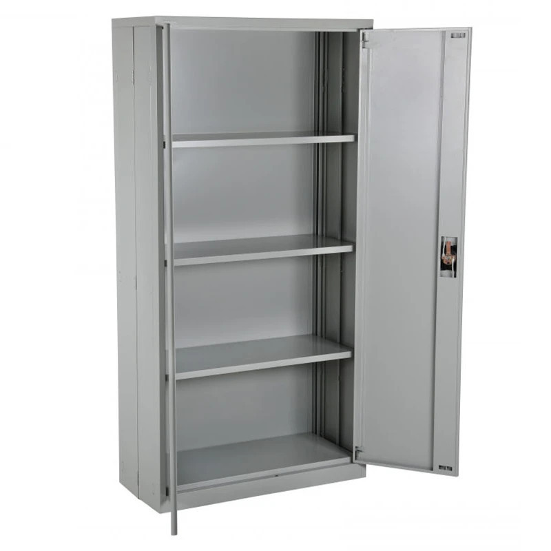 Armoire d'atelier pliable grise porte ouverte