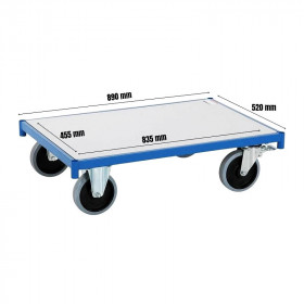 Plateau acier pour chariot de transport – Charge 800 kg