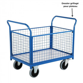 chariot pour dossier grillagé pour plateau