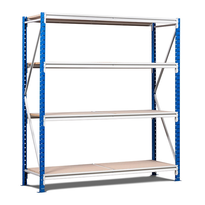 Rayonnage mi-lourd - 475 Kg/niveau - avec plancher bois